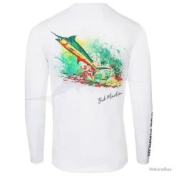 L-Shirt Bob Marlin Permormance Shirt Rasta Marlin XL Blanc
