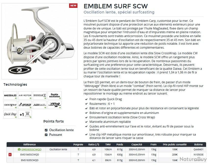 Emblem Surf 19 45 SCW QD Moulinet Daiwa 2 Emblem Surf 19 45 SCW QD Moulinet Daiwa – Image 2