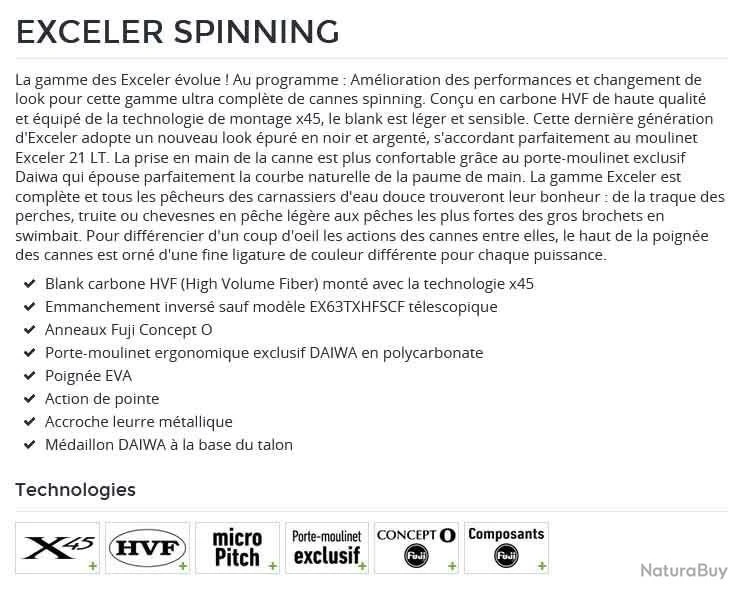 Exceler 2.13 M 3-10 G 702 L Canne Spinning Daiwa 2 Exceler 2.13 M 3-10 G 702 L Canne Spinning Daiwa – Image 2