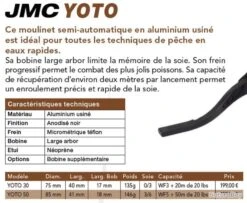 Magasin De Pêche Et De Sport 2 Magasin De Pêche Et De Sport -Magasin De Pêche Et De Sport 00002 JMC Yoto 30 Soie 0 3 Moulinet Mouche semi Automatique JMC