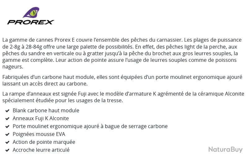 Prorex E 2.13 M 2-8 G 702 ULXS Light Gamme II Canne Spinning Prorex Daiwa 2 Prorex E 2.13 M 2-8 G 702 ULXS Light Gamme II Canne Spinning Prorex Daiwa – Image 2