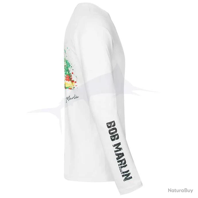 L-Shirt Bob Marlin Permormance Shirt Rasta Marlin XL Blanc 3 L-Shirt Bob Marlin Permormance Shirt Rasta Marlin XL Blanc – Image 3