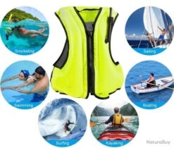 Gilet De Sauvetage Jaune Fluo - Certifié CE - LIVRAISON GRATUITE ET RAPIDE -Magasin De Pêche Et De Sport 00004 Gilet de sauvetage jaune fluo Certifie CE LIVRAISON GRATUITE ET RAPIDE